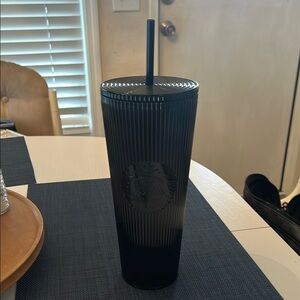 Starbucks Matte Black Tumbler with Straw